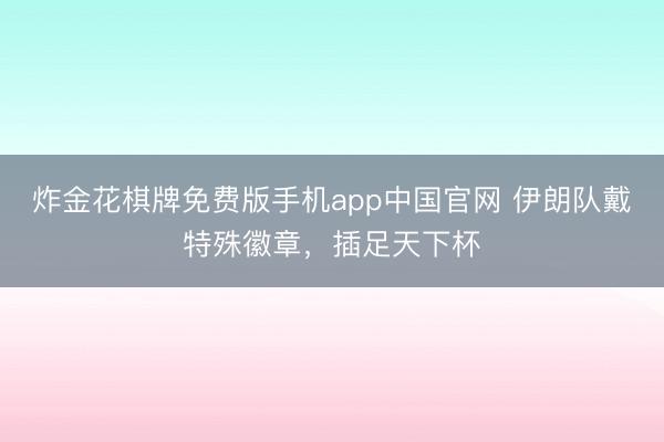 炸金花棋牌免费版手机app中国官网 伊朗队戴特殊徽章，插足天下杯